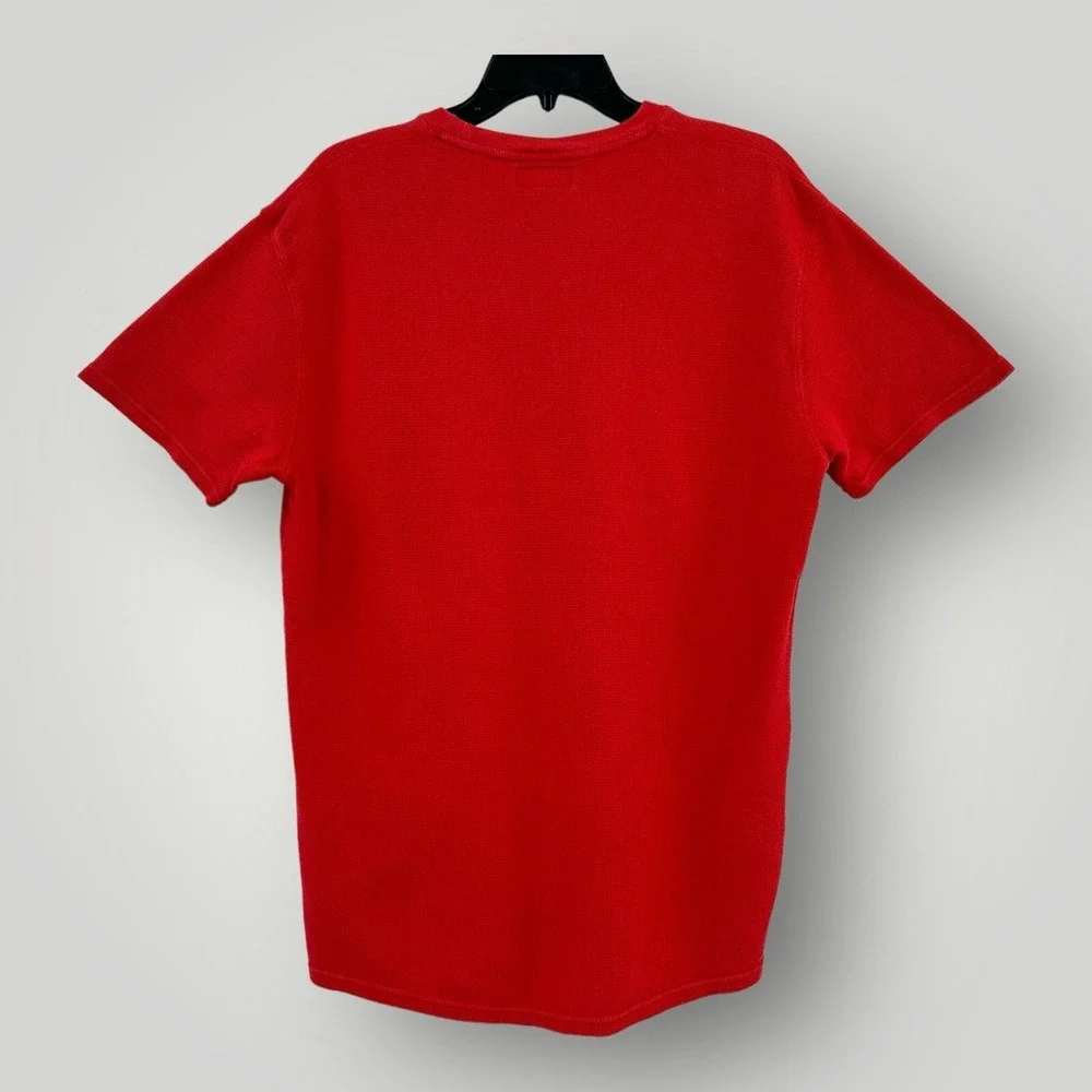 Polo Ralph Lauren Thermal Knit T Shirt Mens L‎ Red Blue Pony Preppy Casual
